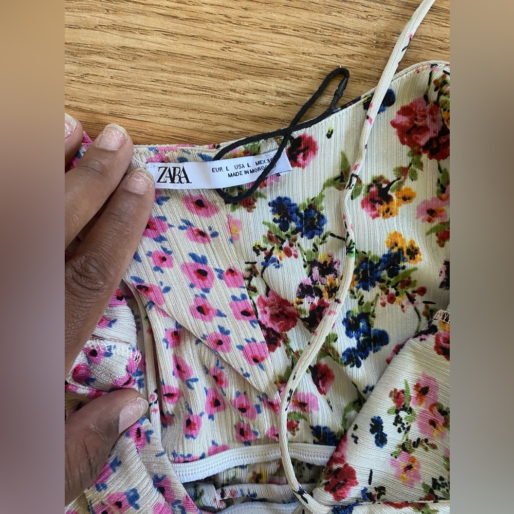 Zara Floral Dress - Pink and Cream - Picture 3 of 5
